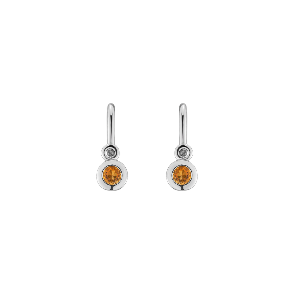 Children's earrings with Citrine Little Treasure