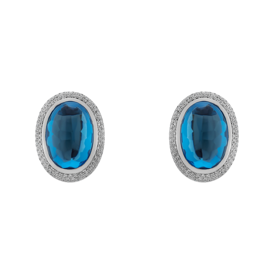 Diamond earrings with Topaz Lullabic Melody