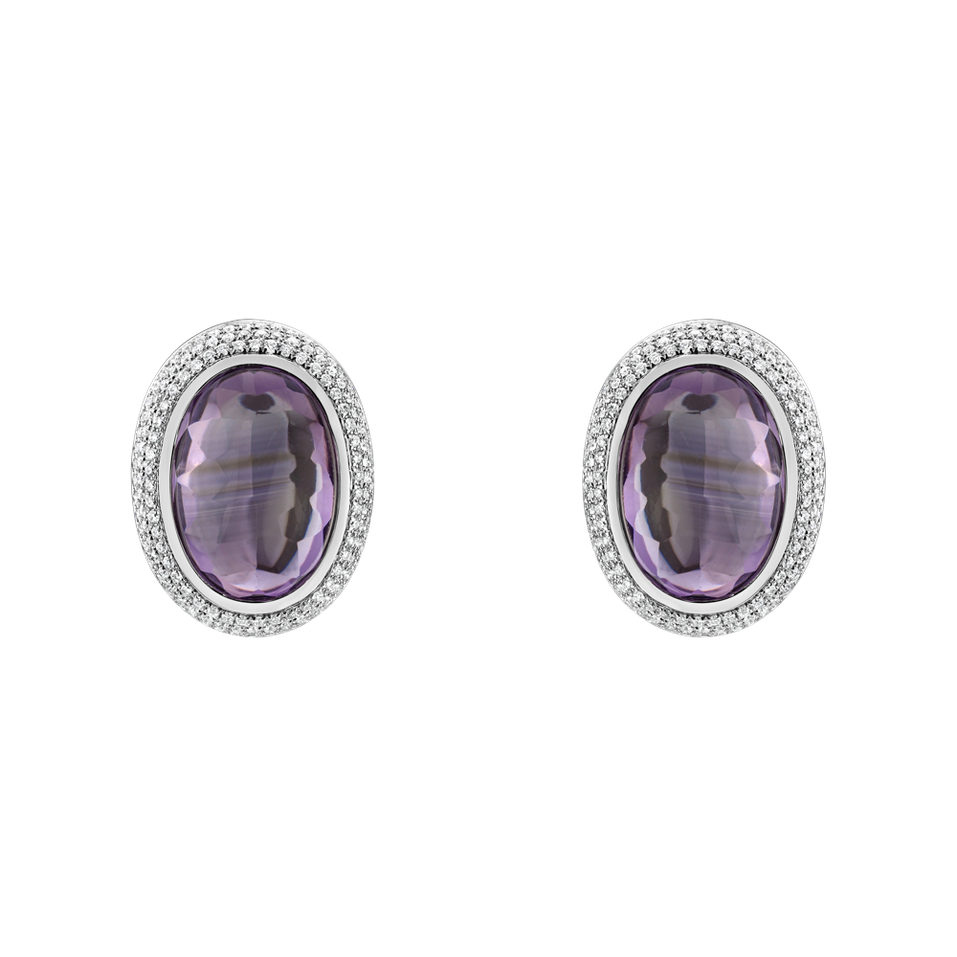 Diamond earrings with Amethyst Lullabic Melody