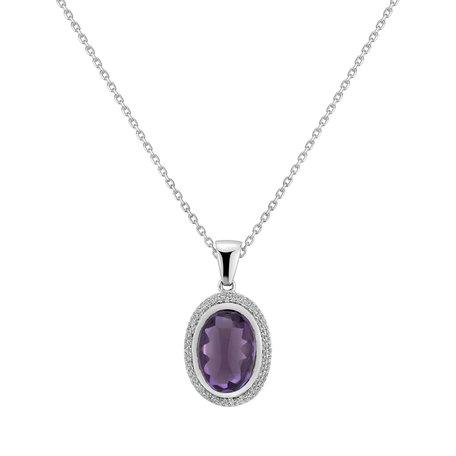 Diamond pendant with Amethyst Lonelilly