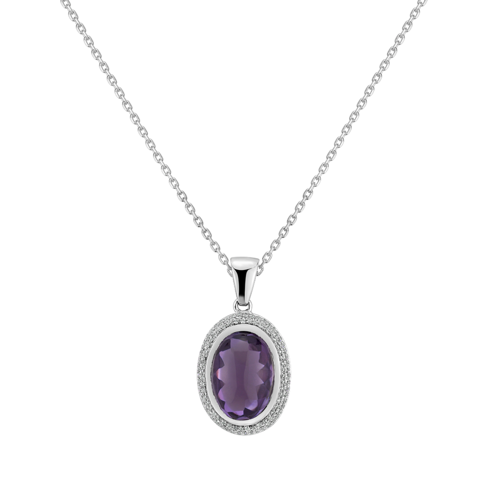 Diamond pendant with Amethyst Lonelilly