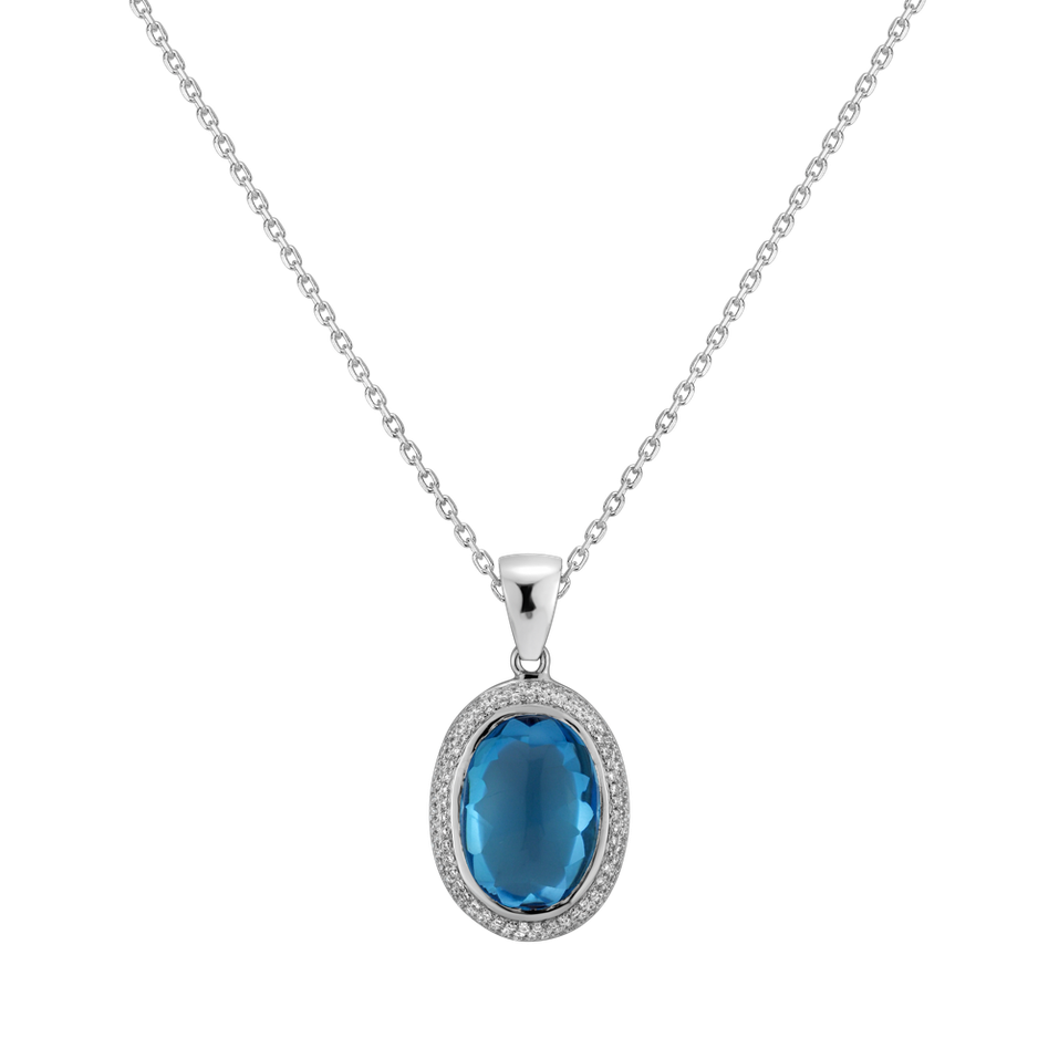 Diamond pendant with Topaz Lonelilly