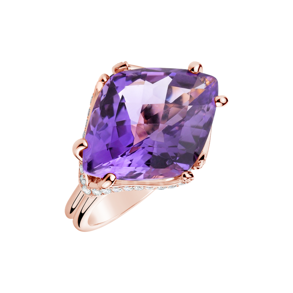 Diamond rings with Amethyst Aude