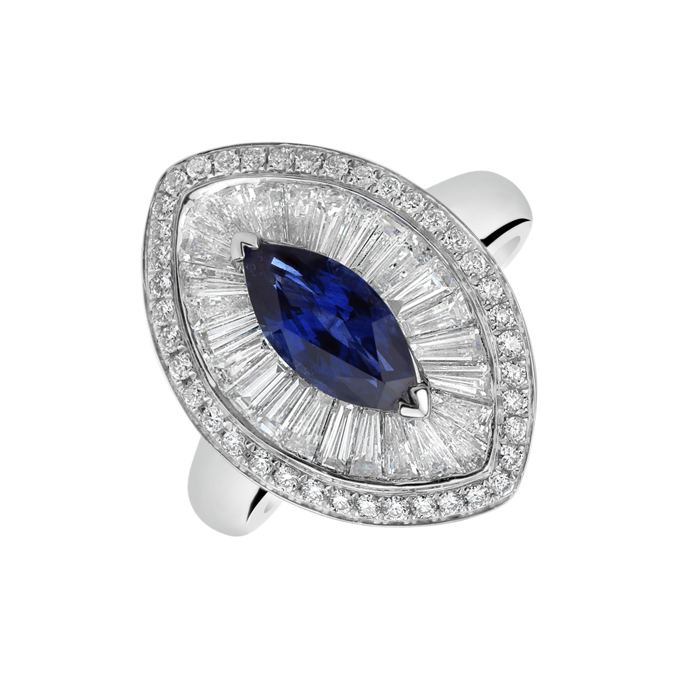 Diamond ring with Sapphire Milo