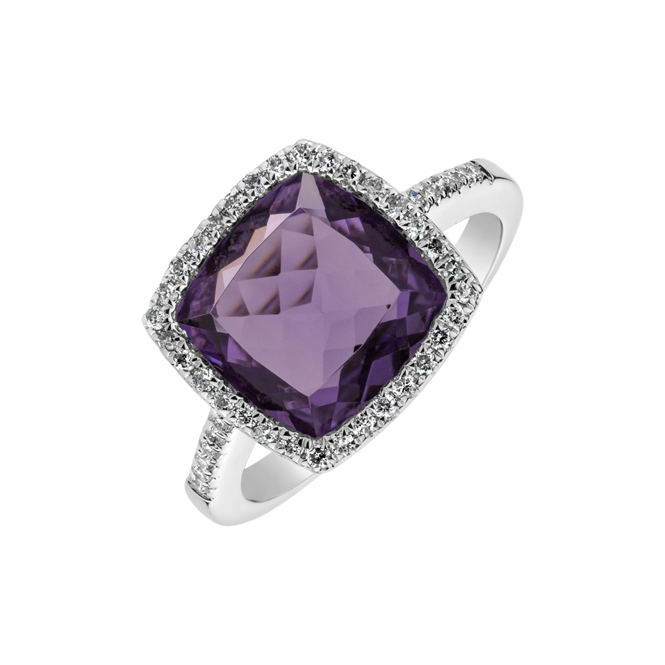 Diamond rings with Amethyst Lumière