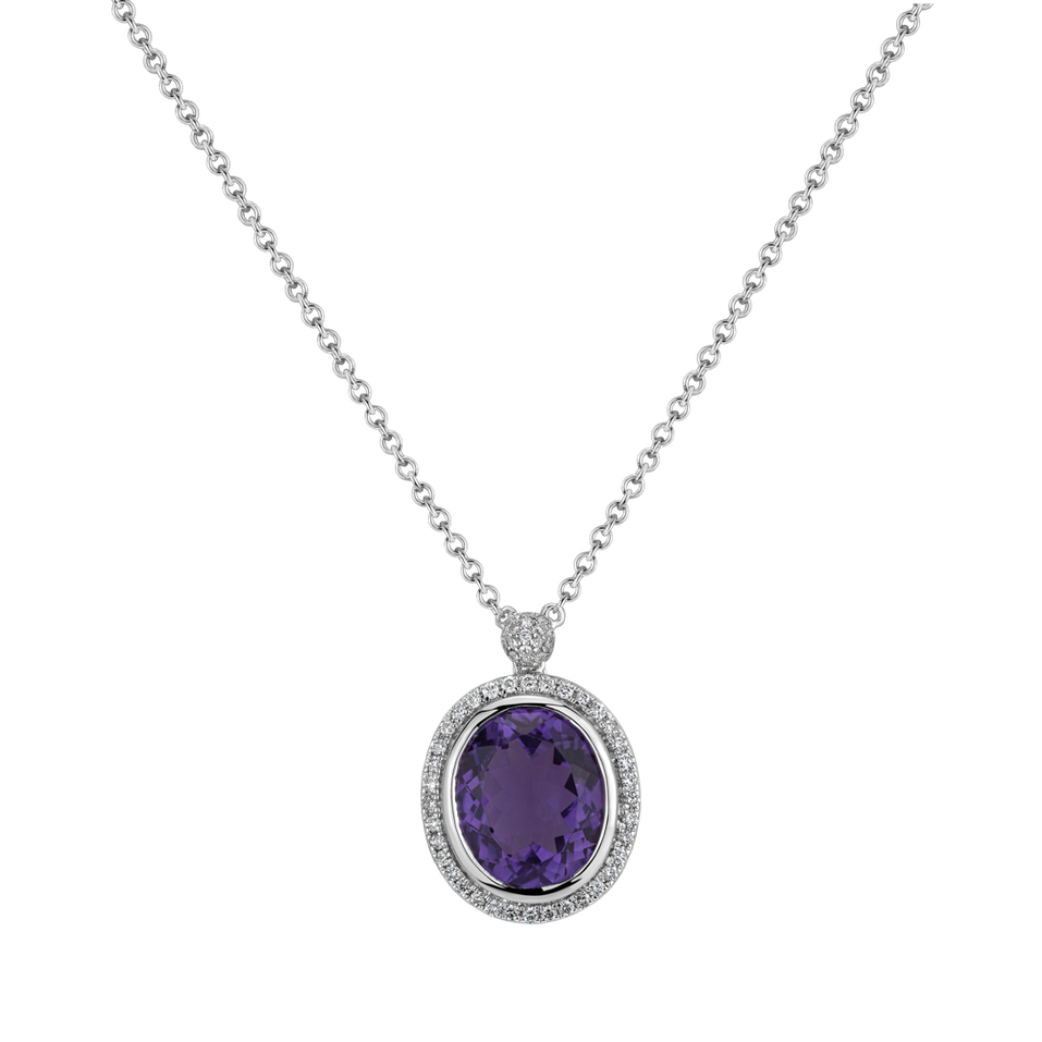 Diamond necklace with Amethyst Alban