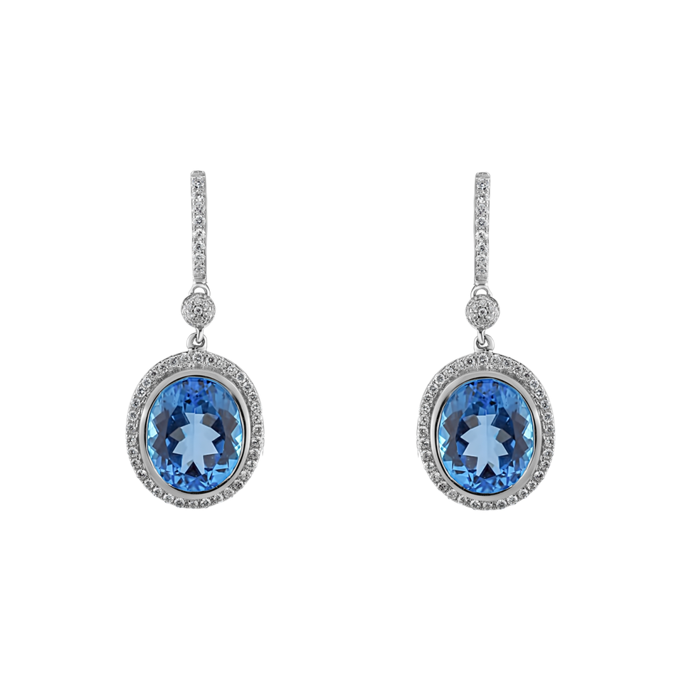 Diamond earrings with Topaz Penny