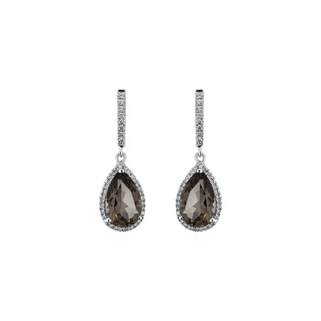 Diamond earrings with Quartz Maryam