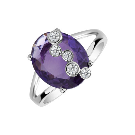 Diamond rings with Amethyst Stars Constellation