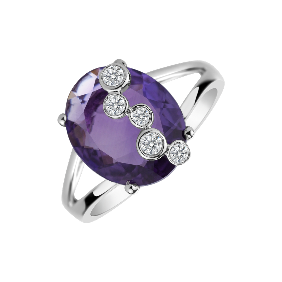 Diamond rings with Amethyst Stars Constellation