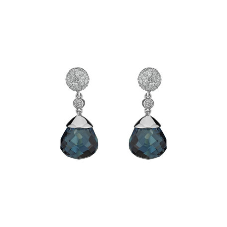 Diamond earrings with Topaz Gianpaola