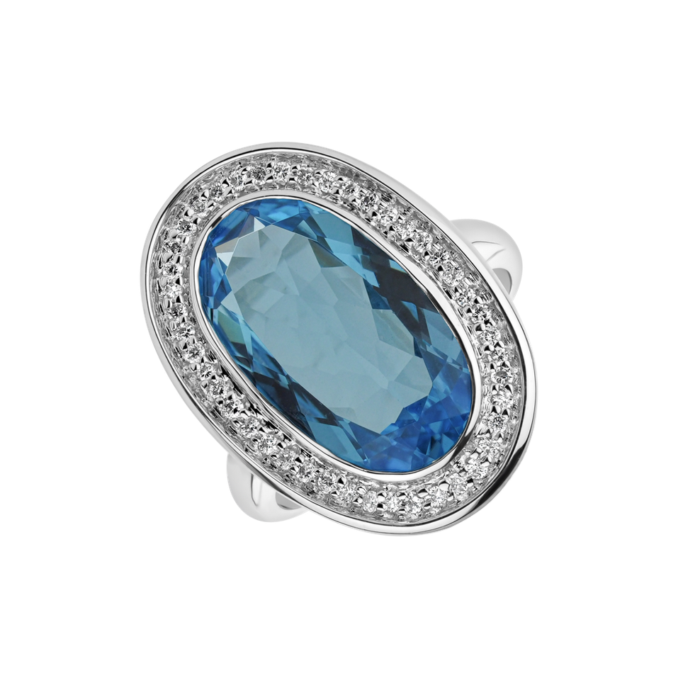 Diamond ring with Topaz Odilon