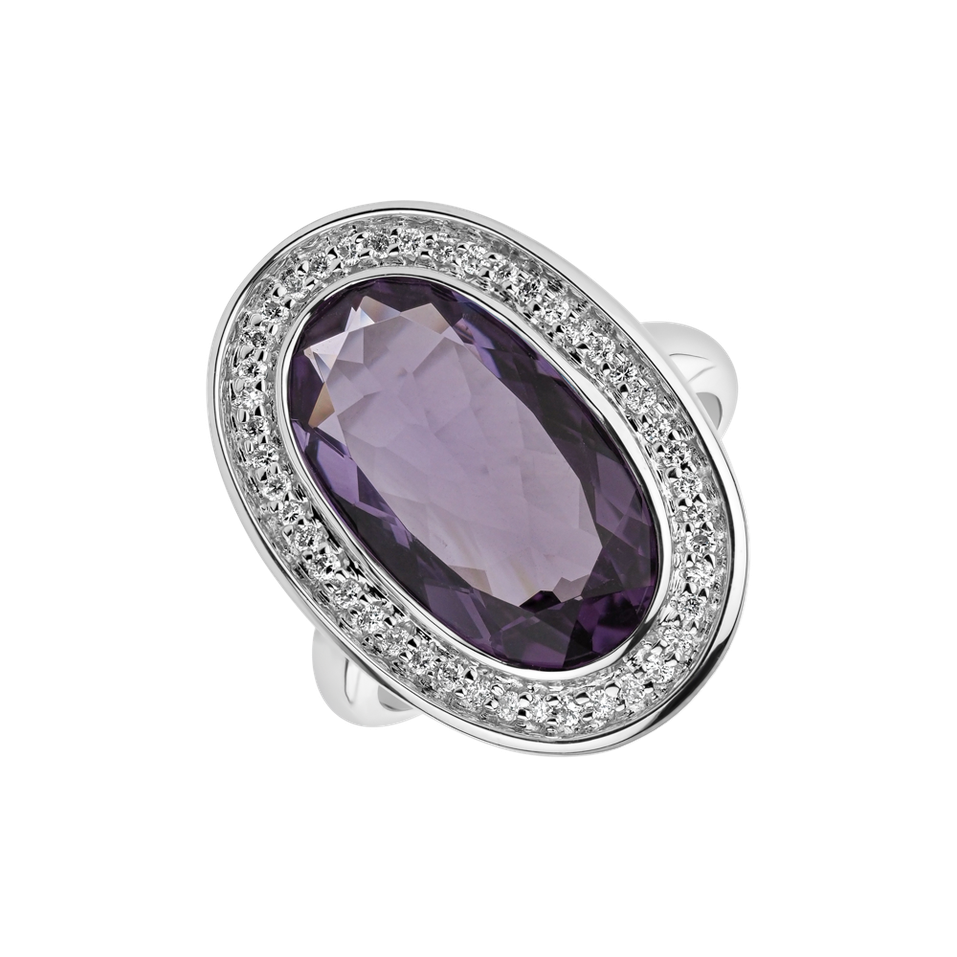 Diamond rings with Amethyst Odilon