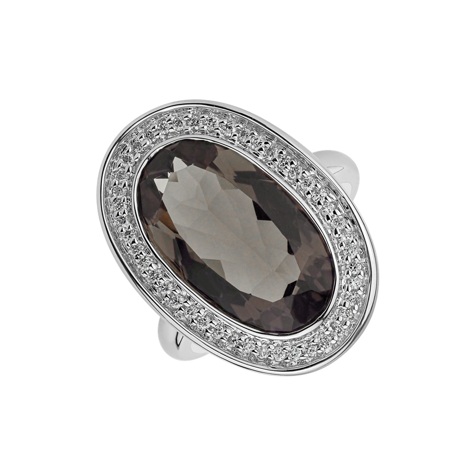 Diamond ring with Quartz Odilon