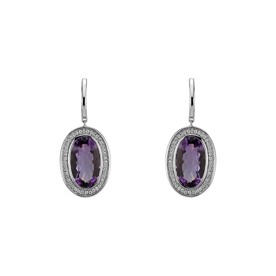 Diamond earrings with Amethyst Melissa