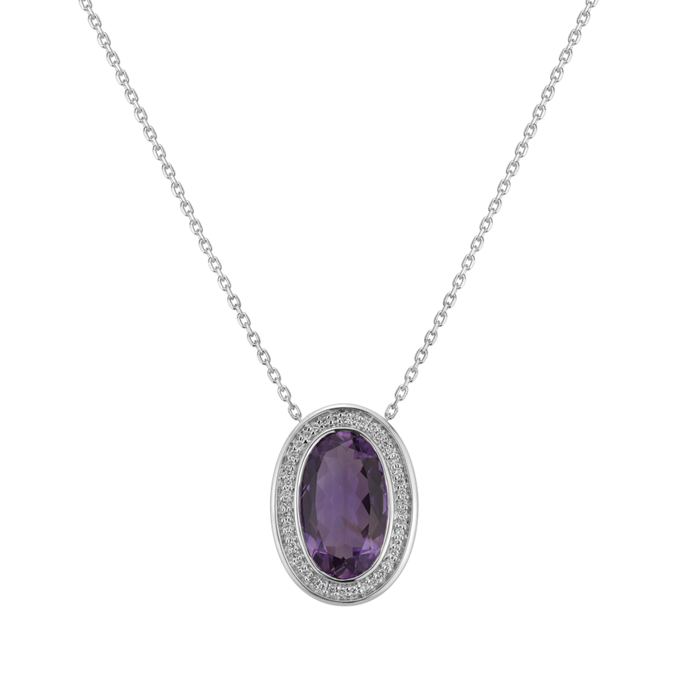 Diamond pendant with Amethyst Vanza