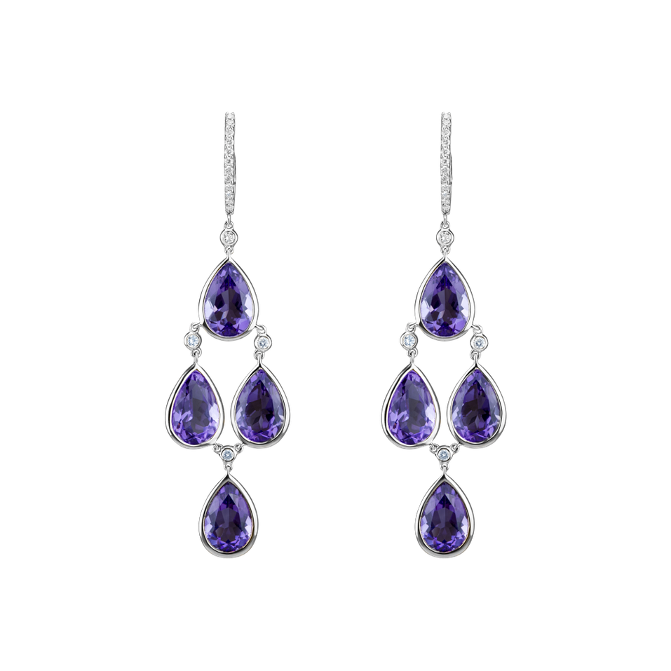 Diamond earrings with Amethyst Dita