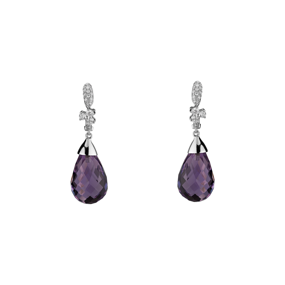 Diamond earrings with Amethyst Nena