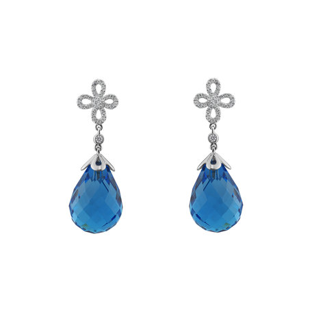 Diamond earrings with Topaz Endless Paradise