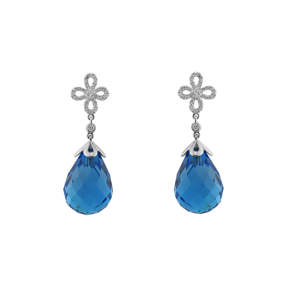 Diamond earrings with Topaz Endless Paradise