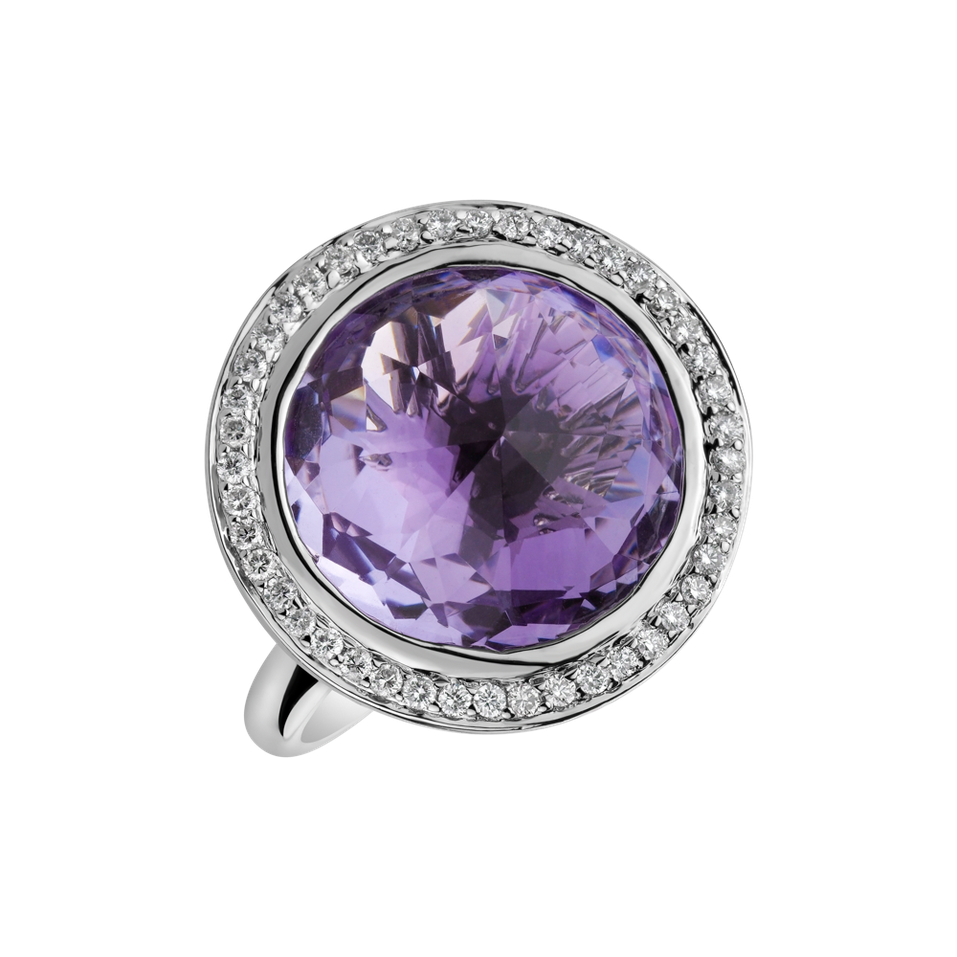 Diamond rings with Amethyst Astral Eminence