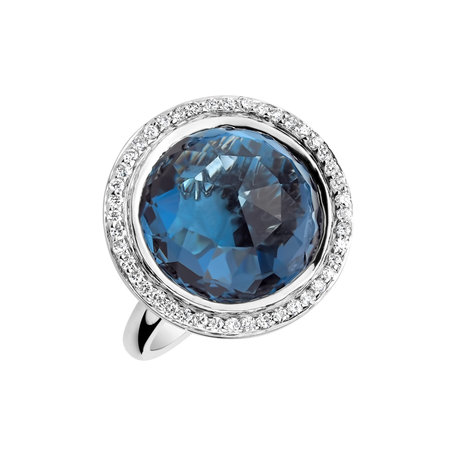 Diamond ring with Topaz Astral Eminence