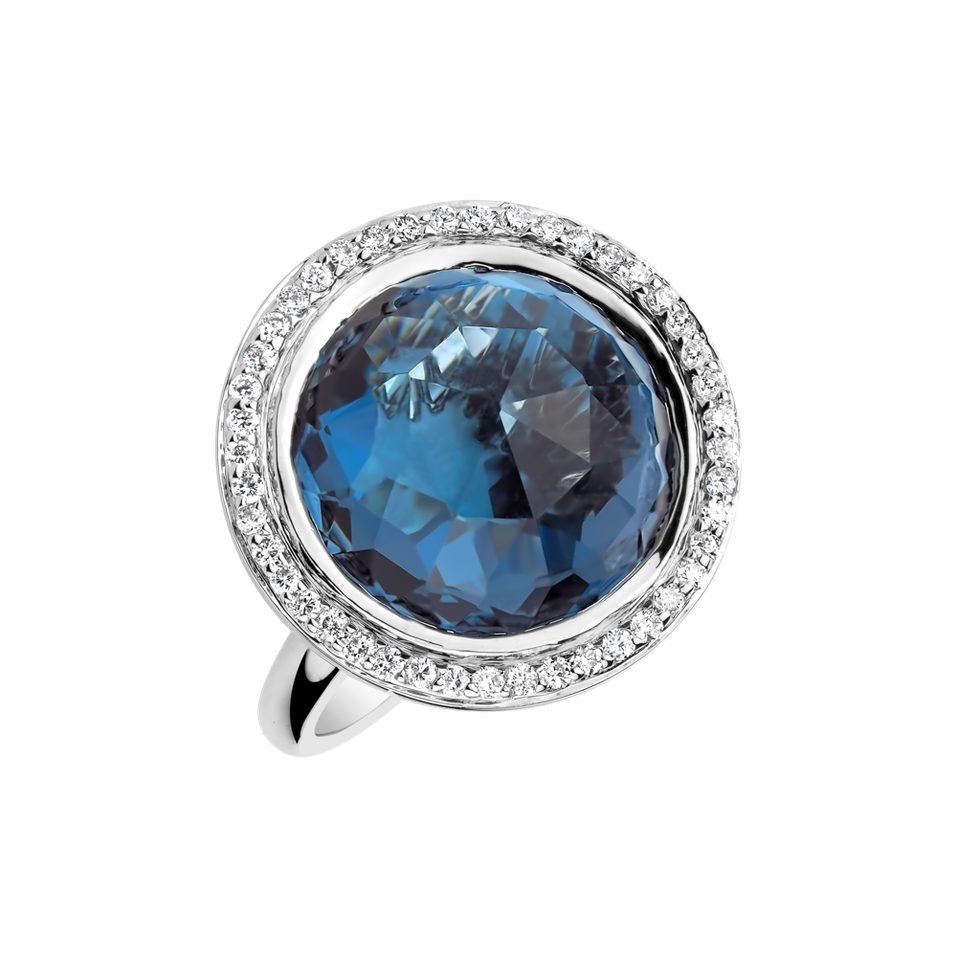 Diamond ring with Topaz Astral Eminence