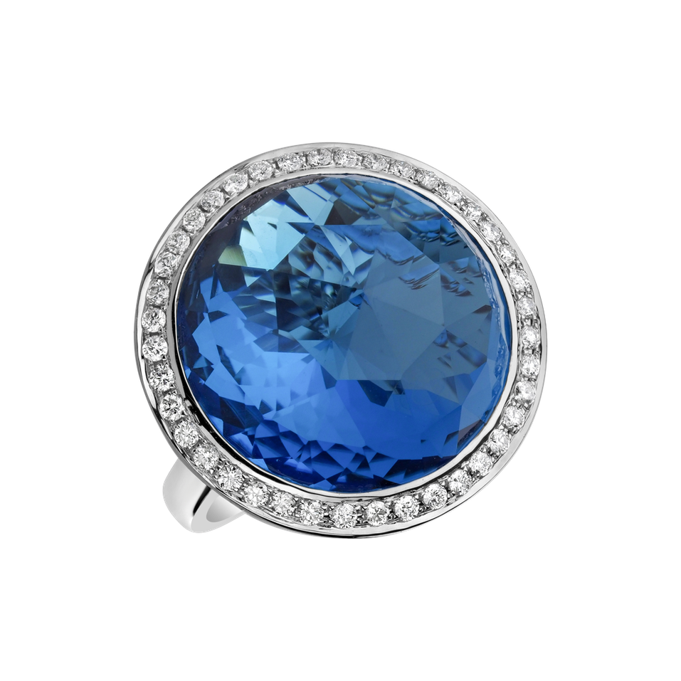 Diamond ring with Topaz Astral Eminence