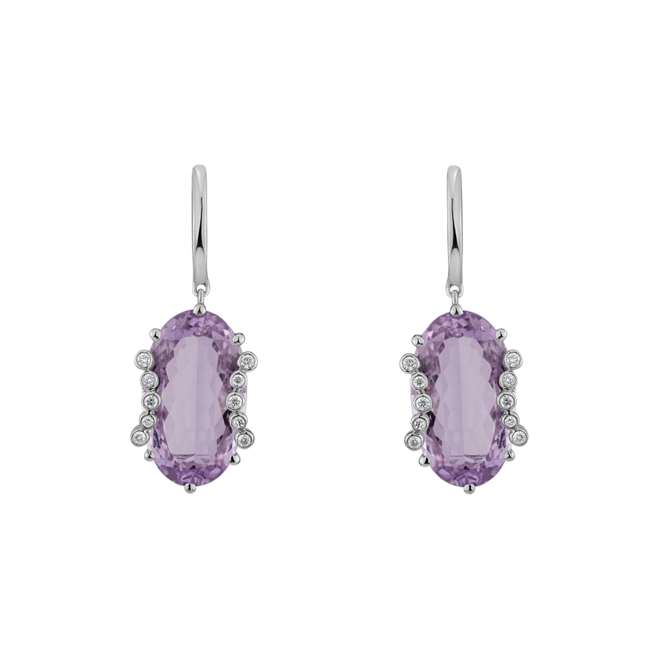 Diamond earrings with Amethyst Marnne