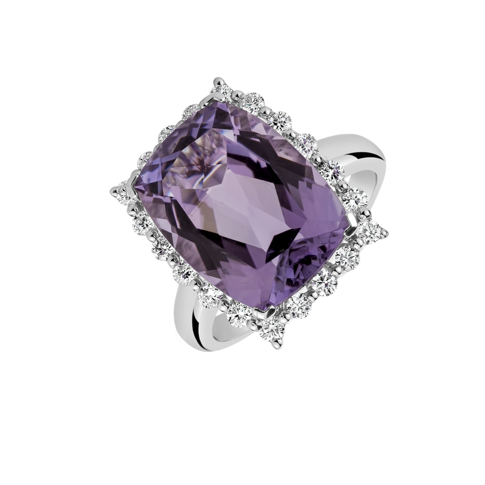 Diamond rings with Amethyst Justin