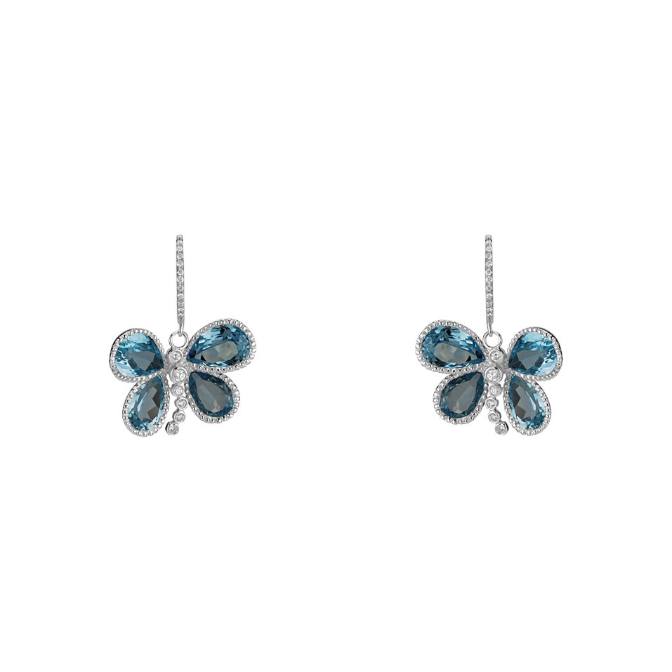 Diamond earrings and Topaz Fabien