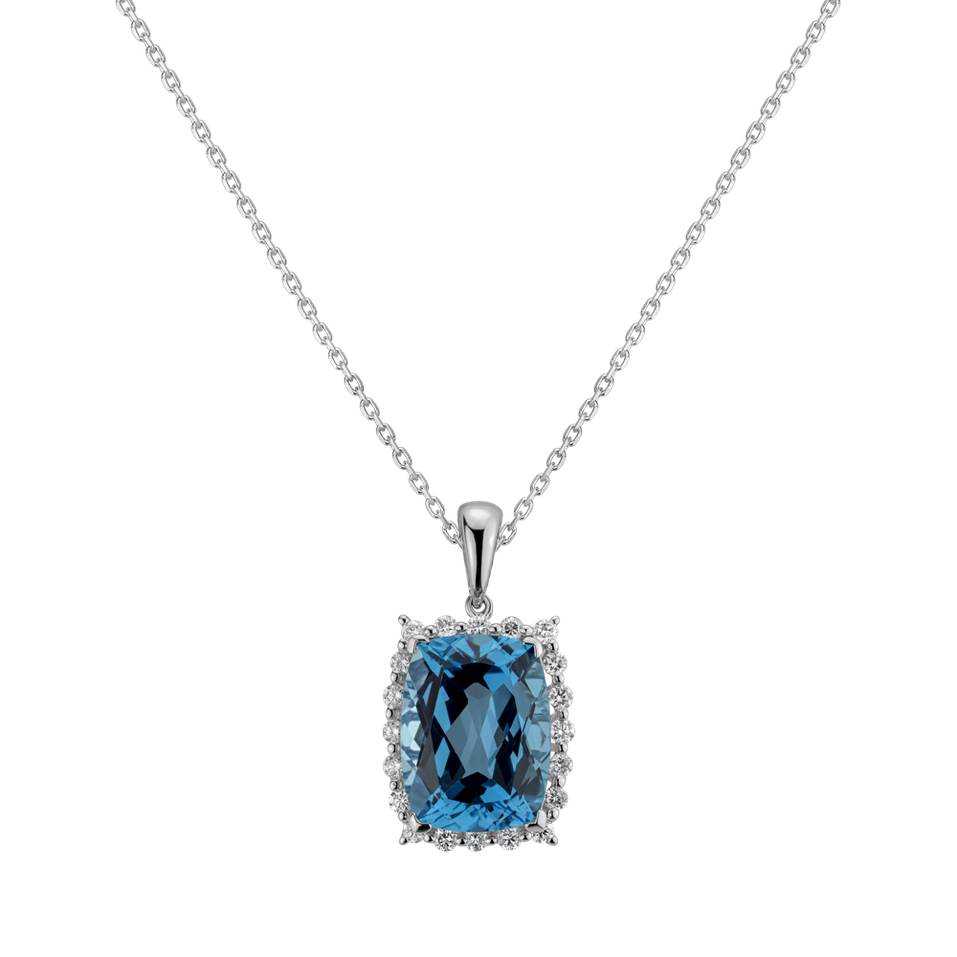 Diamond pendant with Topaz Abdon