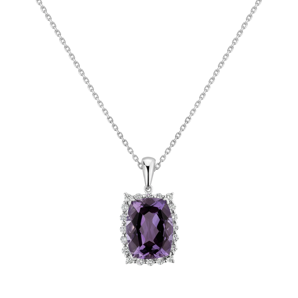 Diamond pendant with Amethyst Abdon