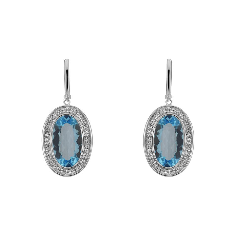 Diamond earrings with Topaz Sabrina Spell