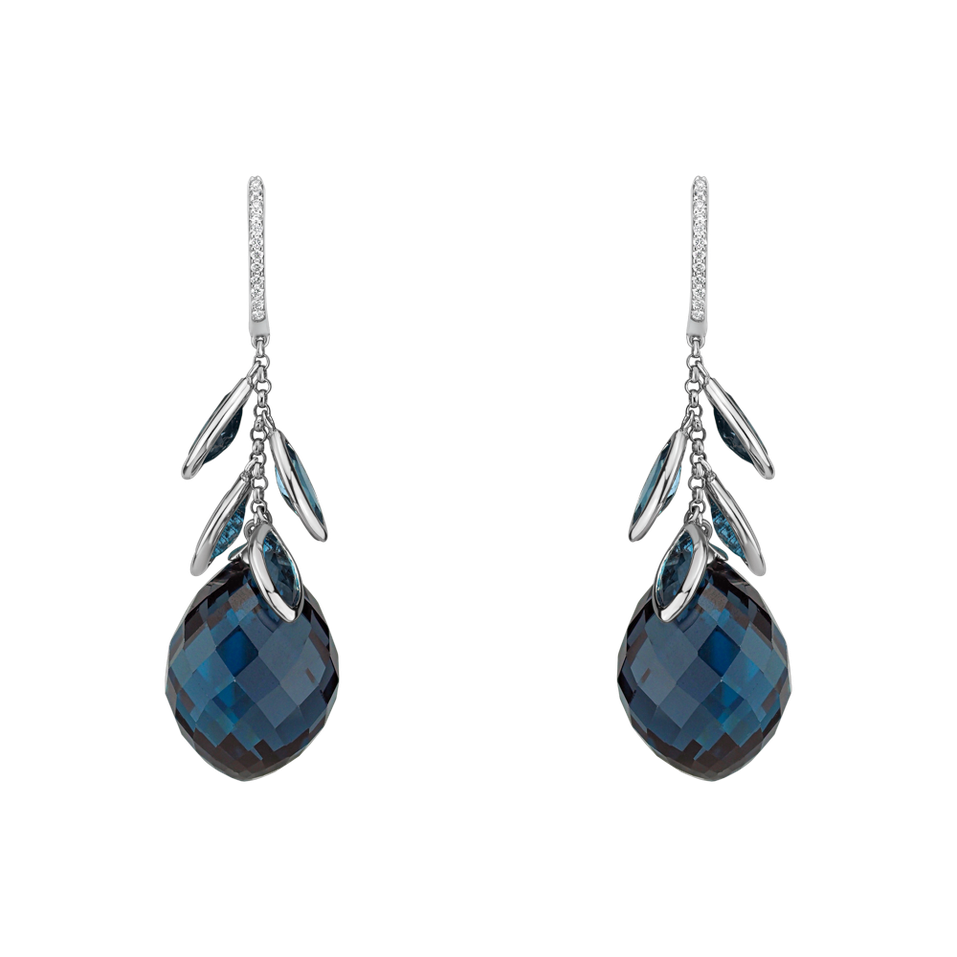 Diamond earrings with Topaz Persephone