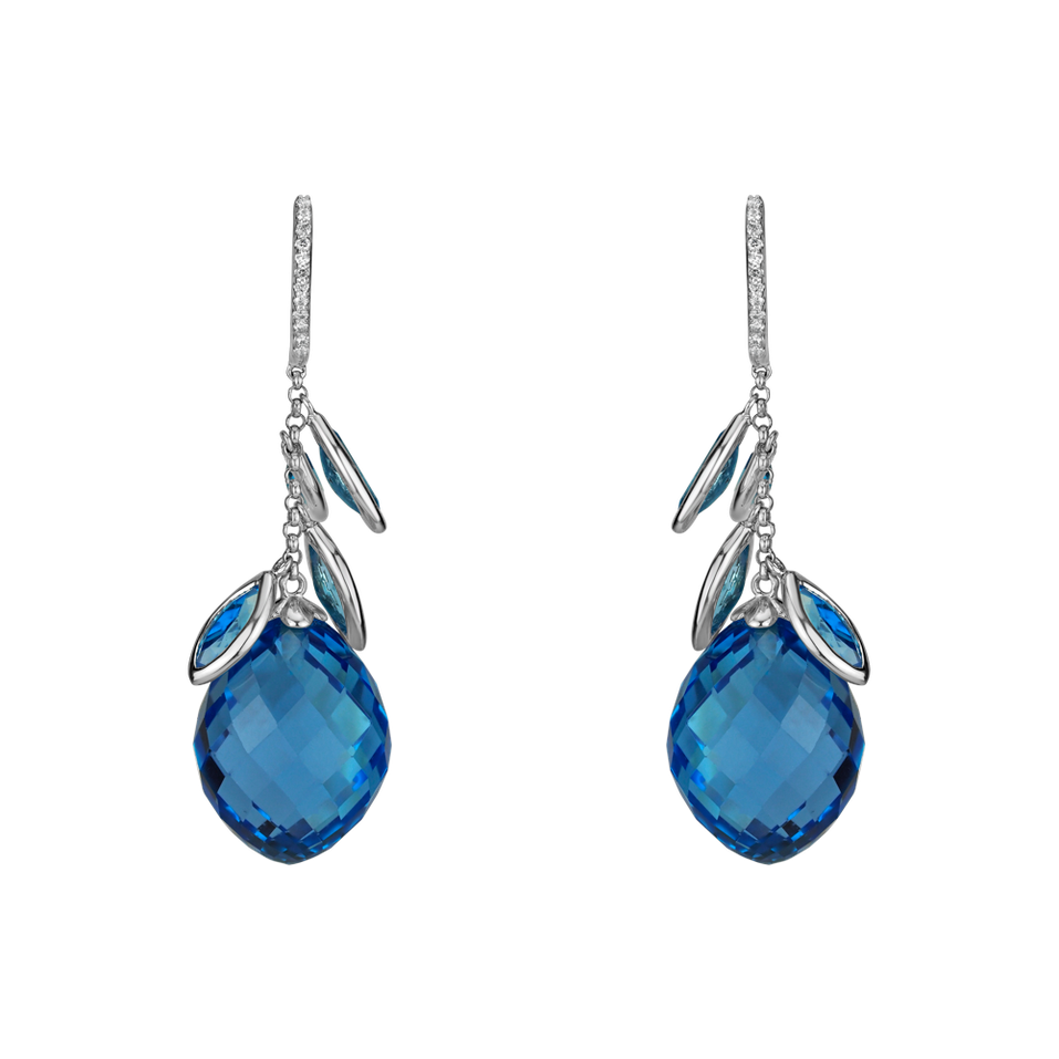 Diamond earrings with Topaz Persephone