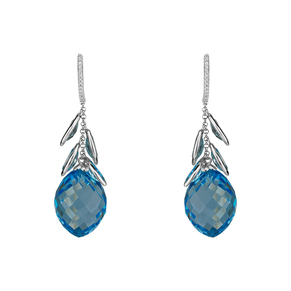 Diamond earrings with Topaz Persephone