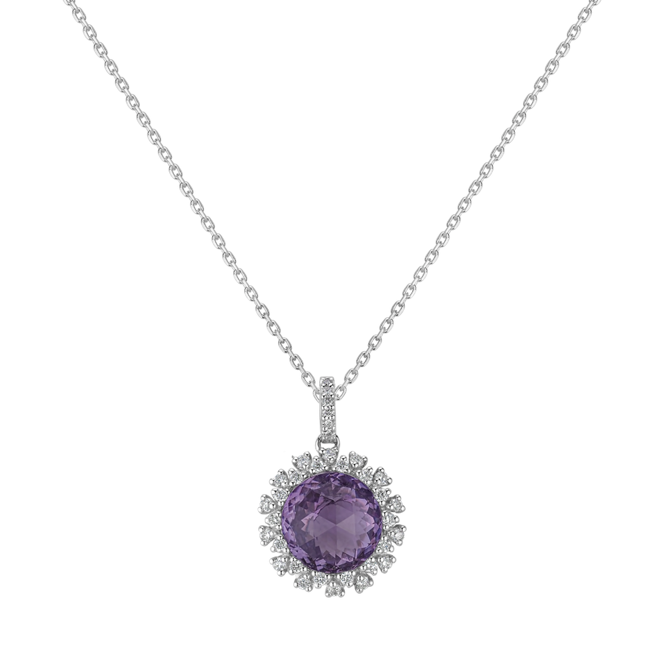 Diamond pendant with Amethyst Gaven