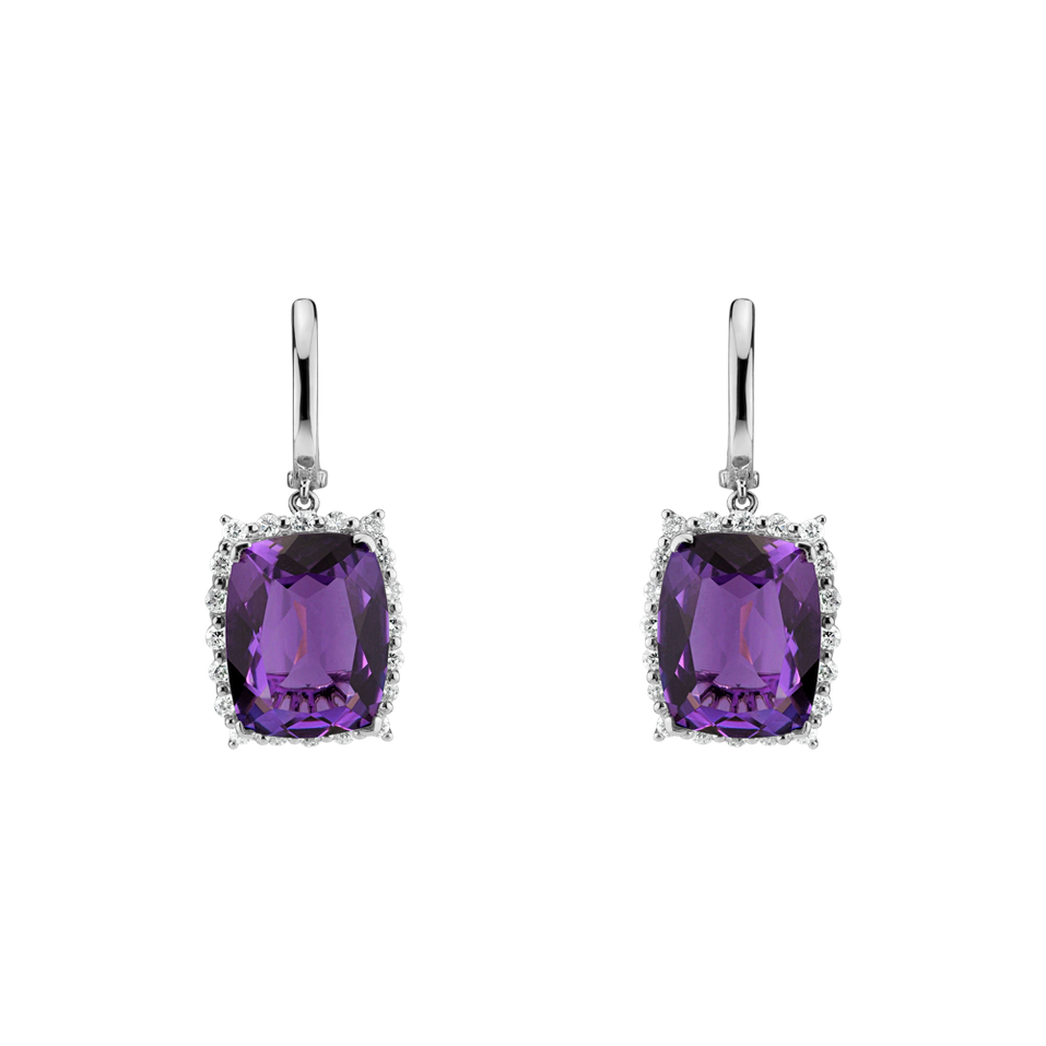 Diamond earrings with Amethyst Ariadne