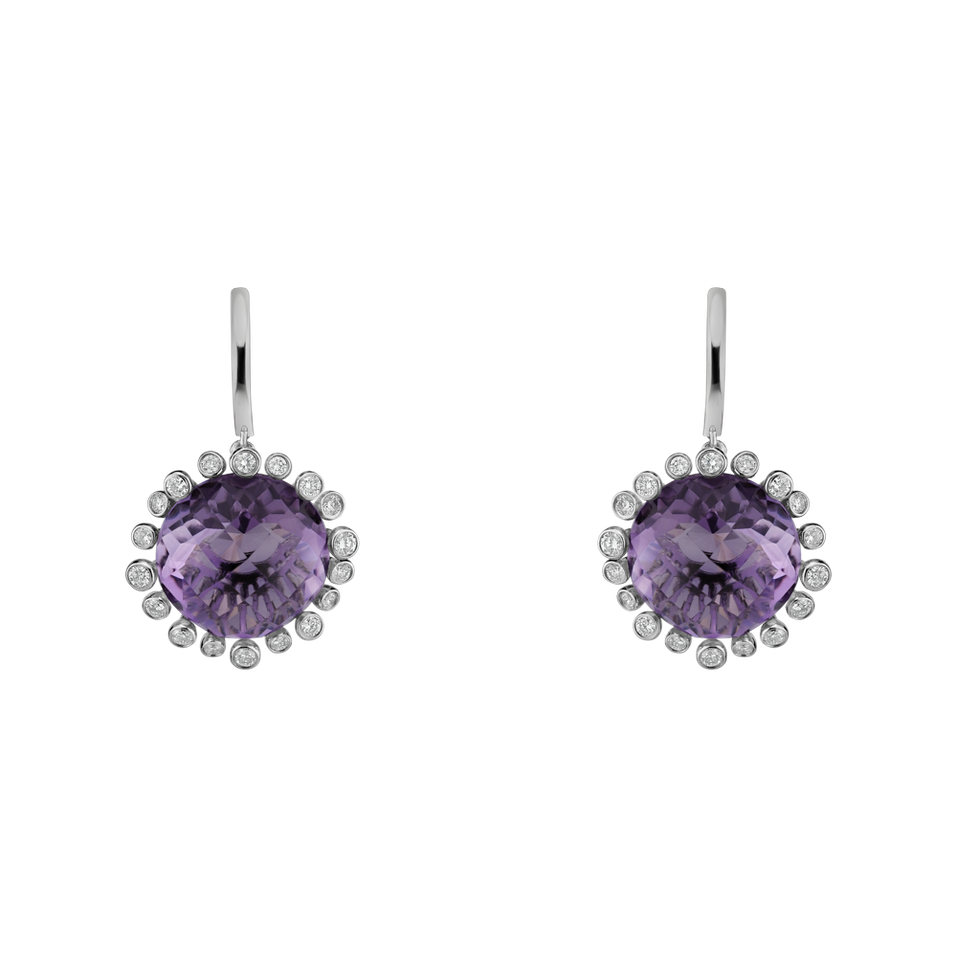 Diamond earrings with Amethyst Sandra