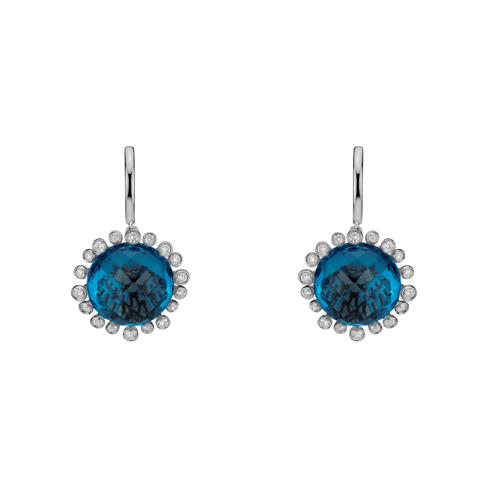 Diamond earrings with Topaz Sandra