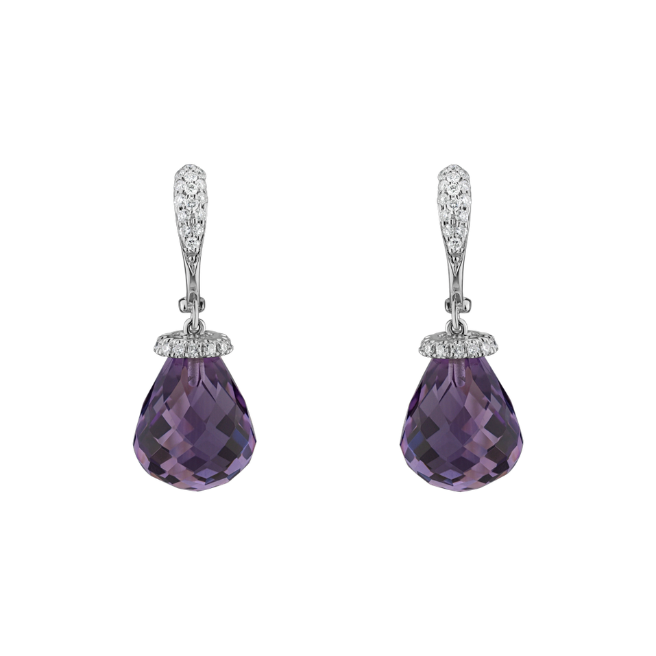 Diamond earrings with Amethyst Traugott