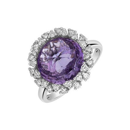 Diamond rings with Amethyst Pavia