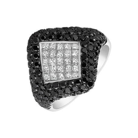 Ring with black and white diamonds Jamie Leigh