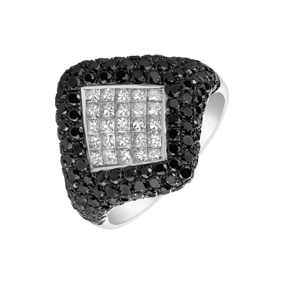 Ring with black and white diamonds Jamie Leigh