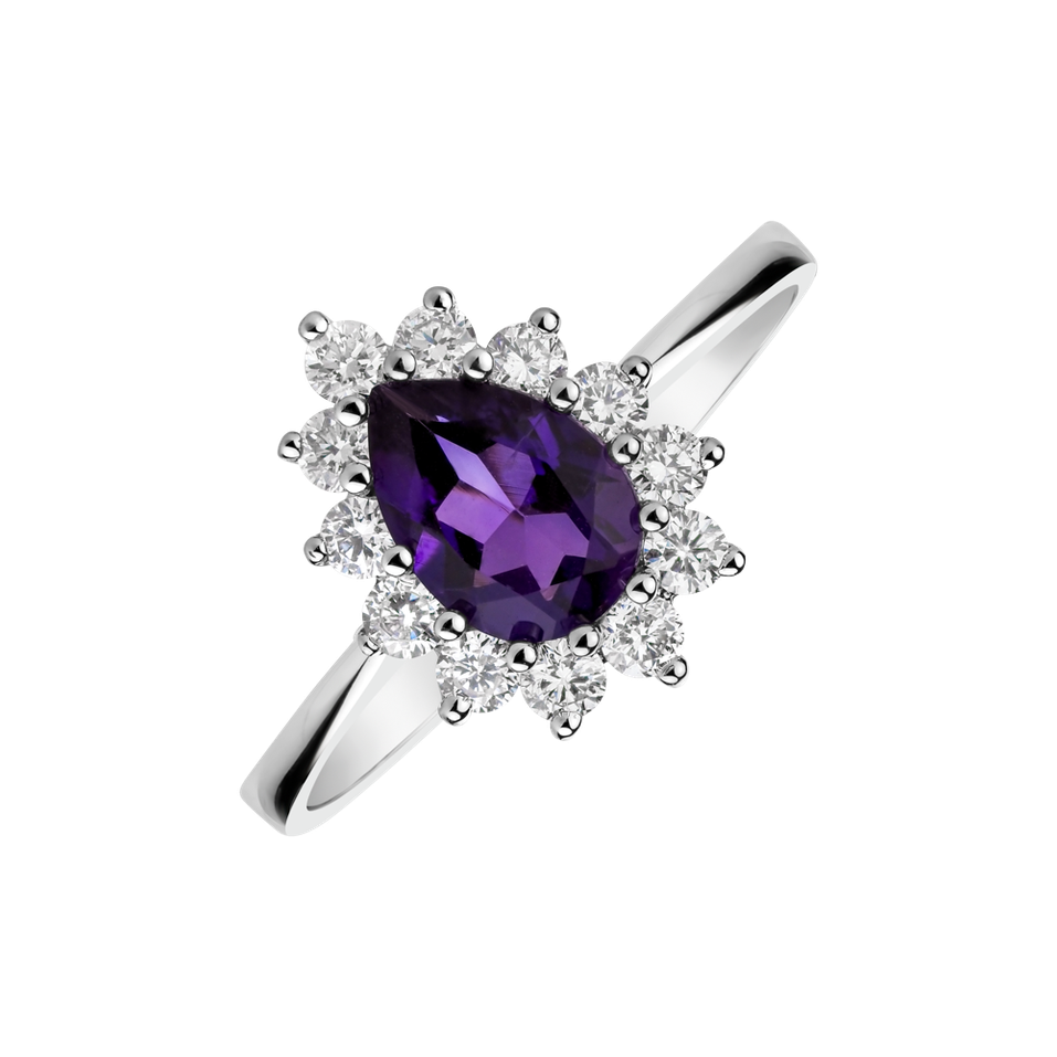 Diamond rings with Amethyst Selena