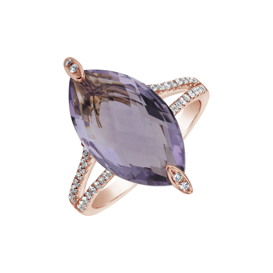 Diamond rings with Amethyst Dreamy Sensation