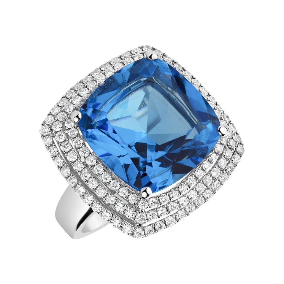 Diamond ring with Topaz Ofelia