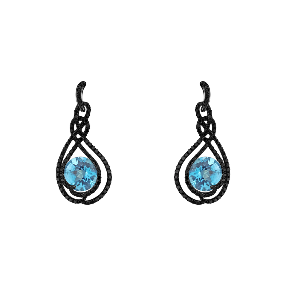 Earrings with Topaz and black diamonds Clio