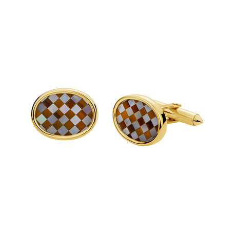 Cufflinks with Mother of Pearl and Tiger Eye Gregorio